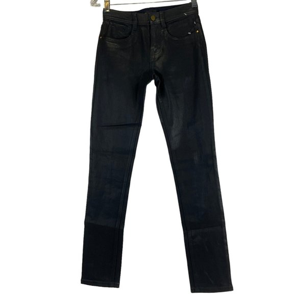 Dkny Denim - DKNY Jeans Women's Size 24 Black Skinny Mid Rise Coated Waxed Stretch $99 Nwot